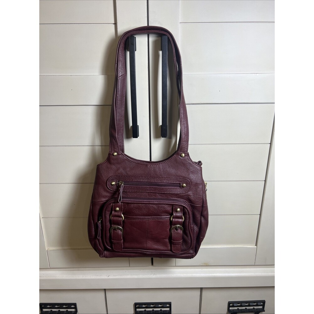 Roma Leather Conceal and Carry  Burgundy Purse Concealment Bag Locking Zipper